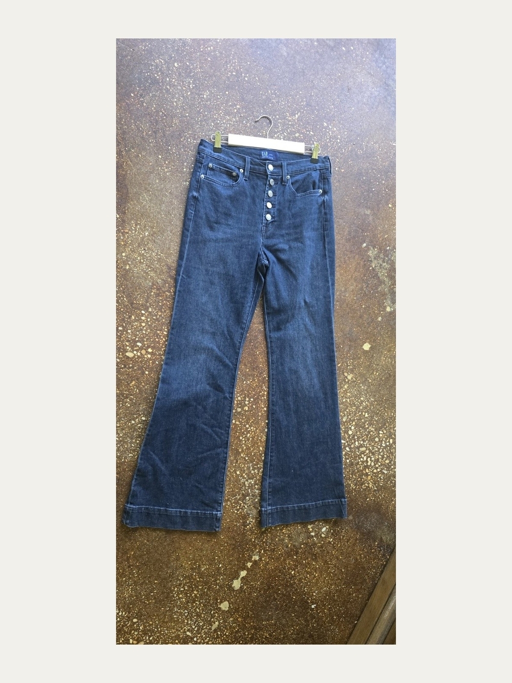GAP Denim flare jeans in a beautiful dark wash, size 8/28R. Never worn; NWOT